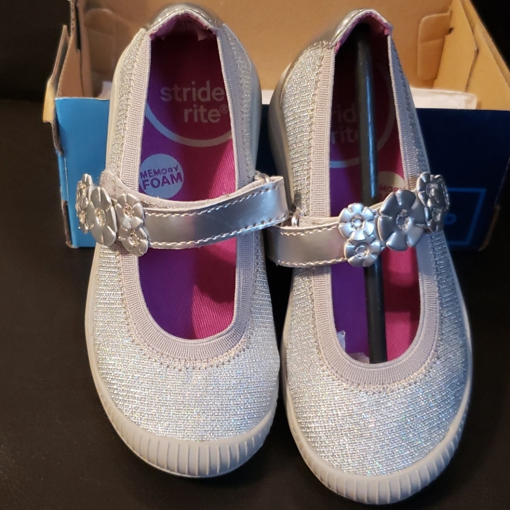 Toddler Girls Layla Silver Glitter Shoes 7 1/2